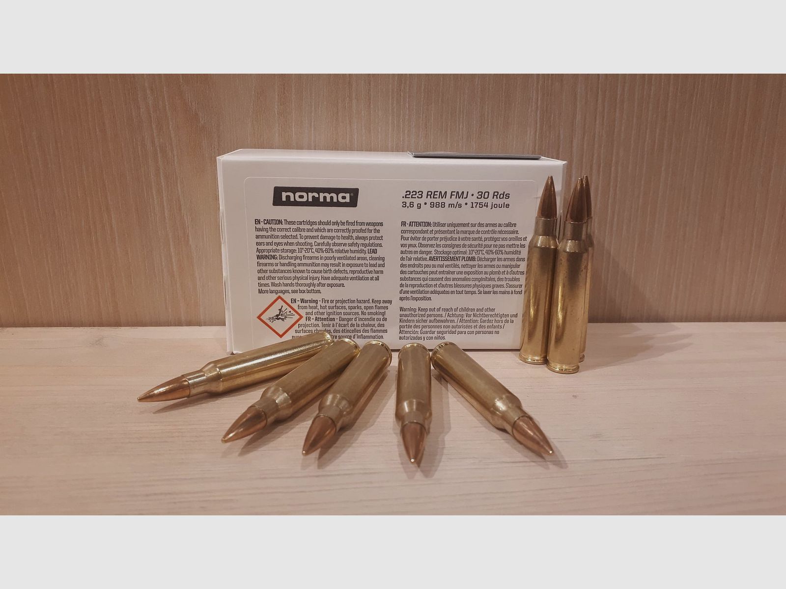 223 REM NORMA TACTICAL FMJ (Packung mit 30)