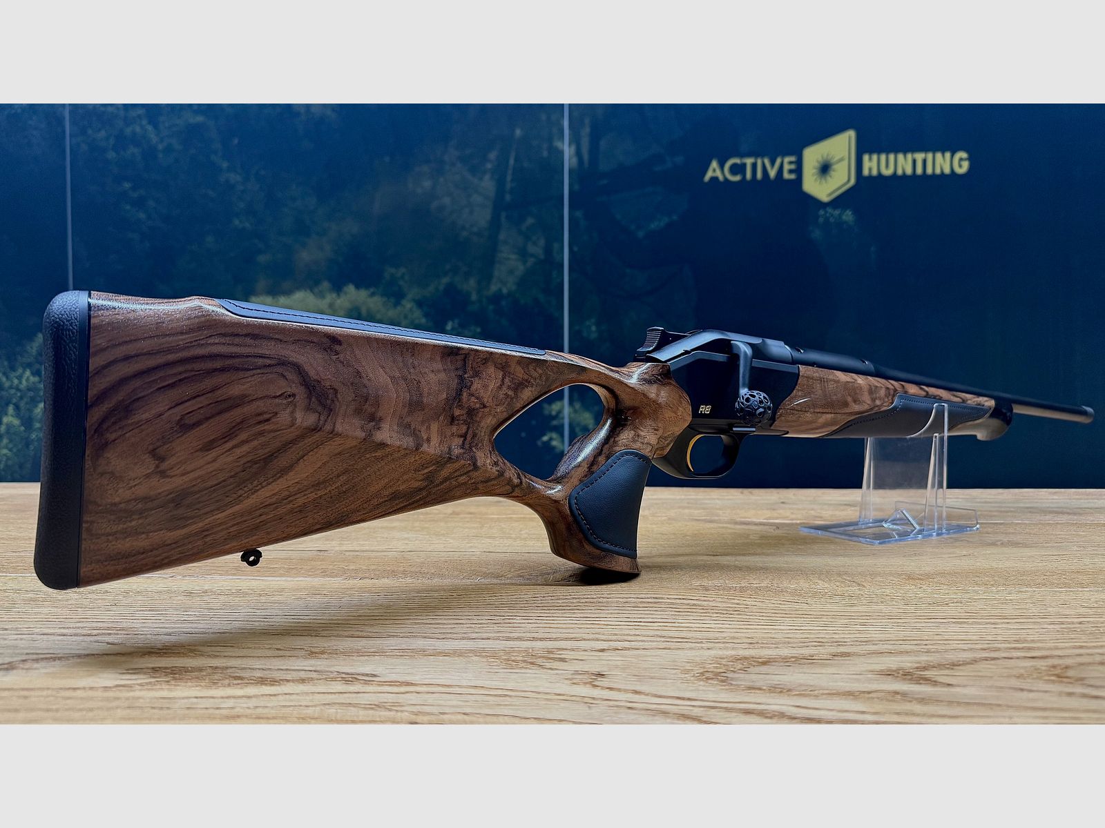 Blaser R8 Success pelle / HK 6 / pelle nera / elementi dorati / calibro standard e LL a scelta