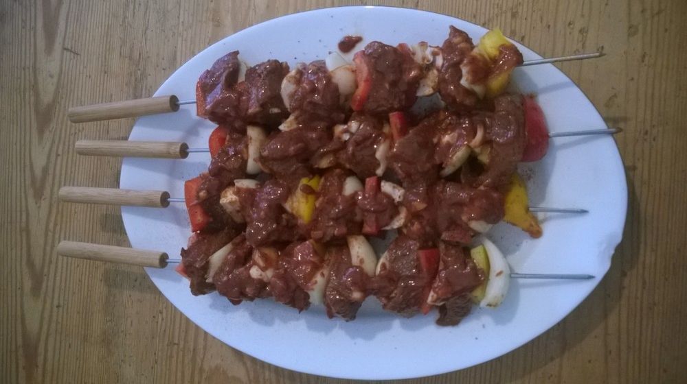 Rezept: Wildschweinschaschlik vom Grill