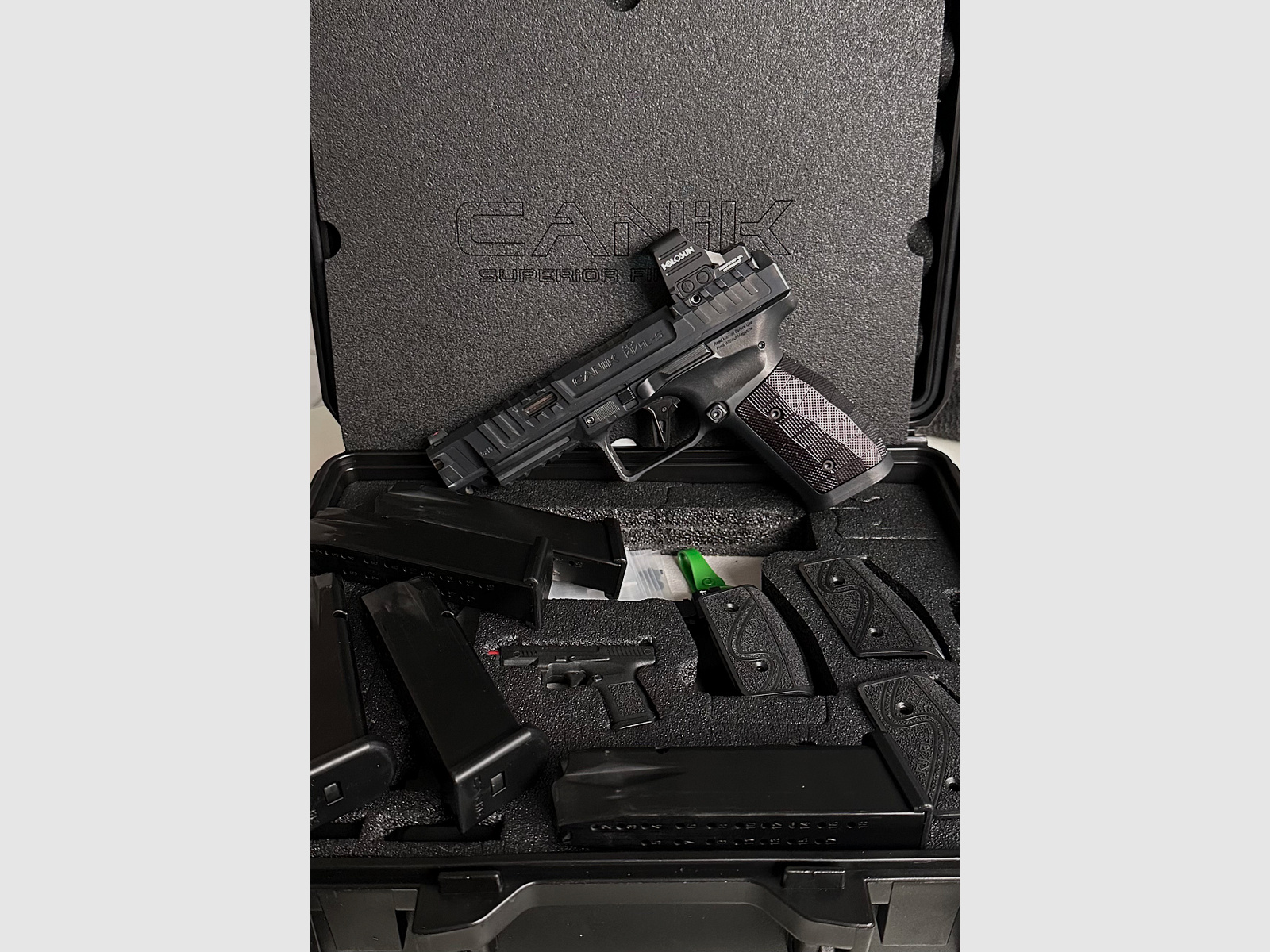 Canik SFx Rival‑S mit LOK Alu‑Griffschalen, 5 Magazinen, Wolff‑Federn, OVP/Zubehör