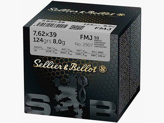 Sellier & Bellot 7,62x39 FMJ 124grs / 8,0g