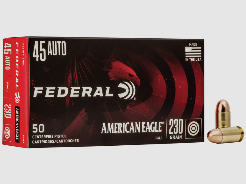 Federal American Eagle .45 ACP 230GR FMJ 50 cartridges
