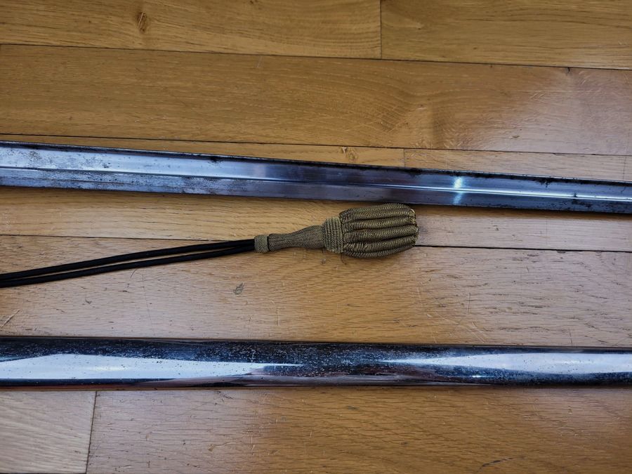 Seltenes Offiziersschwert der Kavallerie – Modell 1883 – Gerade Klinge aus dem Arsenal Châtellerault von 1886 mit Scheide und Porte-Mains in sehr gutem Zustand, Bild 6 von 24