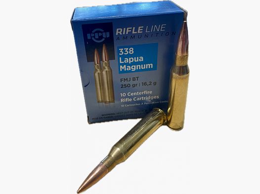 PPU MATCH 338 LAPUA MAG. 250GRS. FMJ - 10 CARTUCHOS