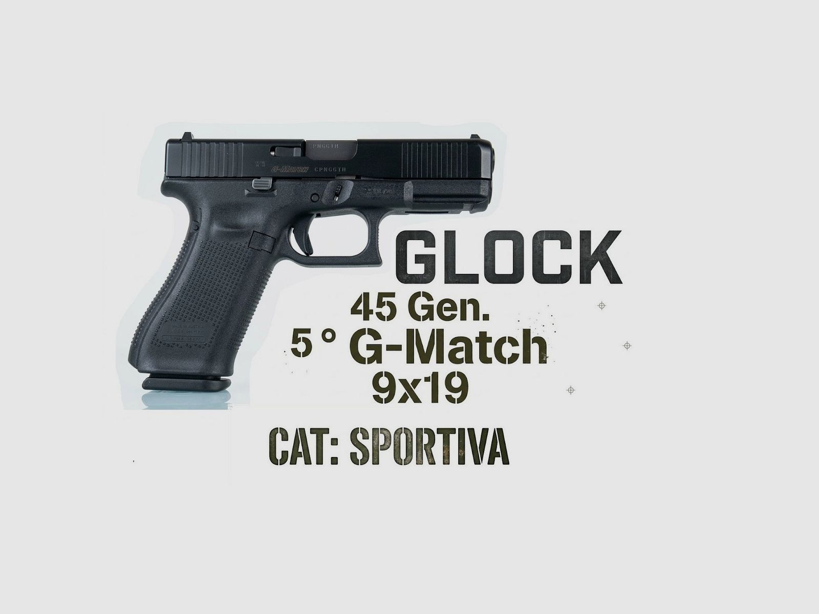 PISTOLA GLOCK 45 GEN5 CAL. 9X19 ARMA SPORTIVA-USATO COME NUOVO, immagine 1 di 2