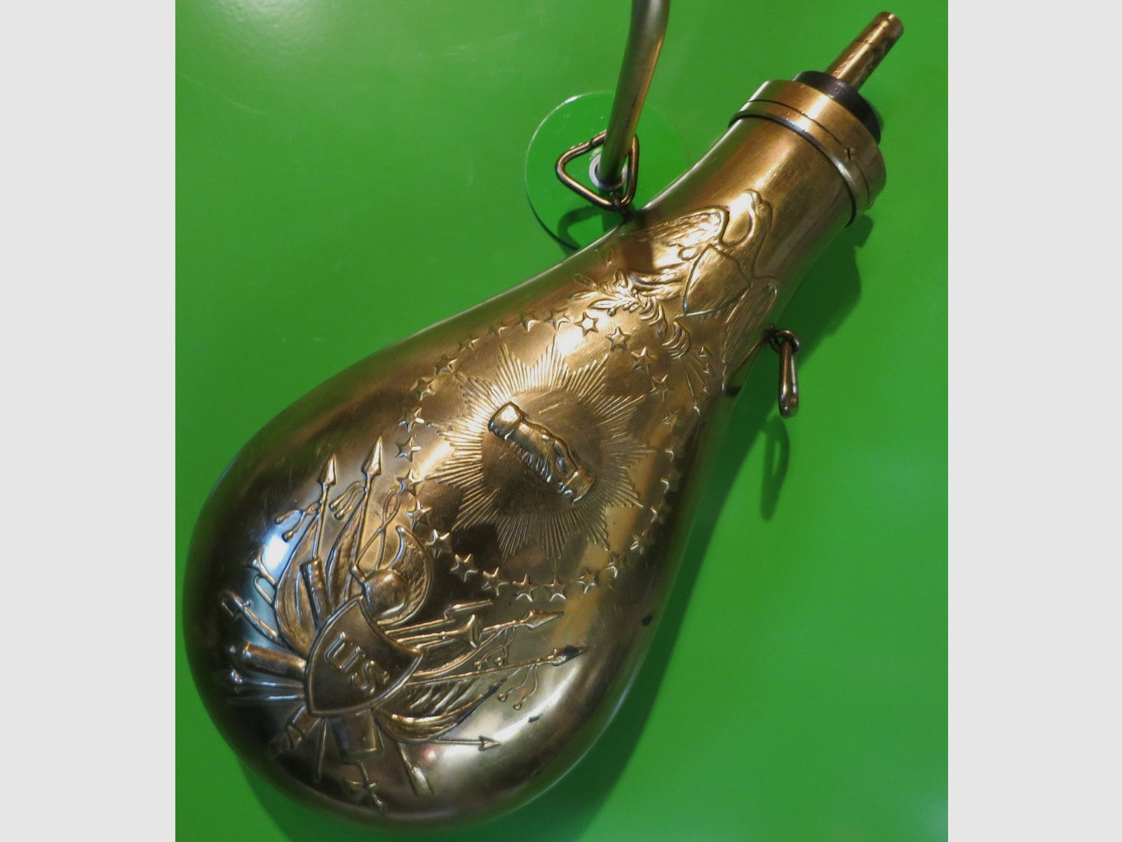 Flacone di polvere modello ZOUAVE BRASS, caricatore anteriore