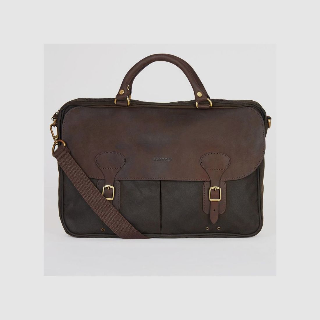 Barbour Lederaktentasche Wax | olive, Bild 2 von 10