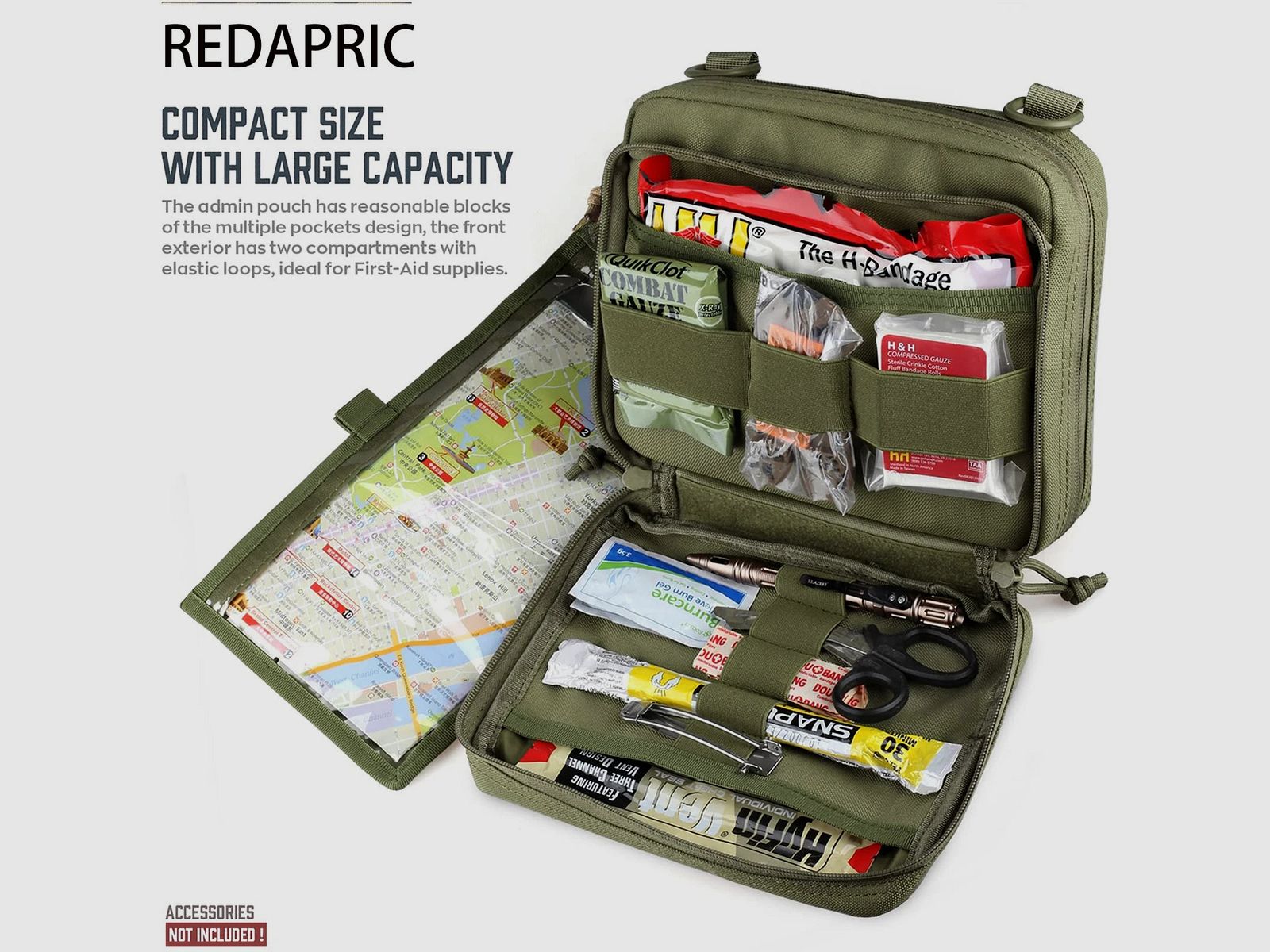 Bolsa táctica para administradores - compatible con MOLLE, de doble capa y con gran capacidad