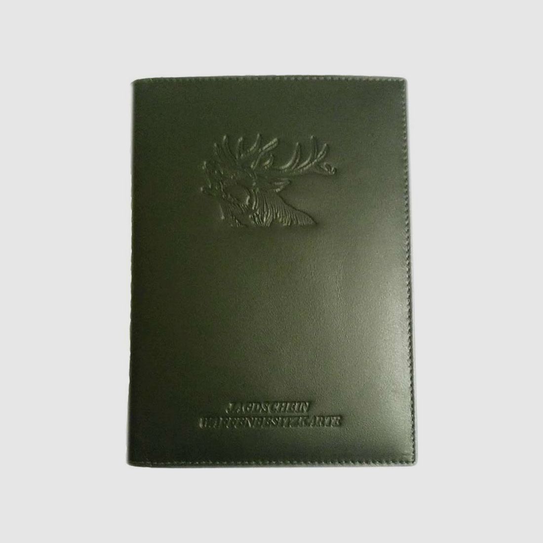 Estuche de licencia de caza ciervo, cuero de vaca