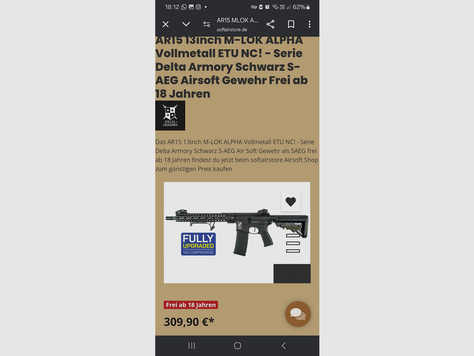 Ar15 13inch etu alpha delta amory