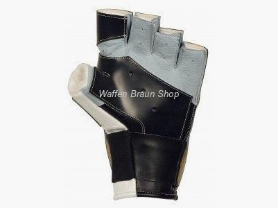 ahg- Match Offener 5-Finger-Handschuh Gr.M schwarzer Antirutschbelag.• Stretchband am Handgelenk.
