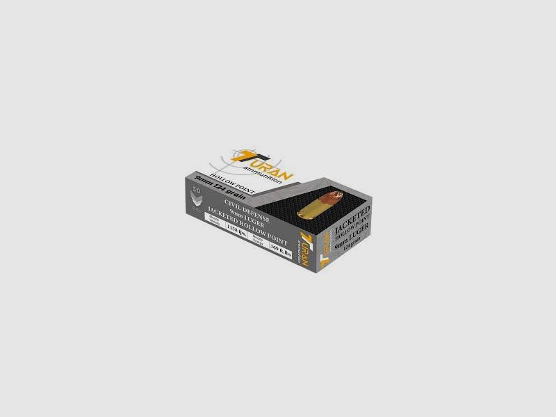9x19 JHP gevechtsmunitie 9X19MM TURAN 124GR/8G