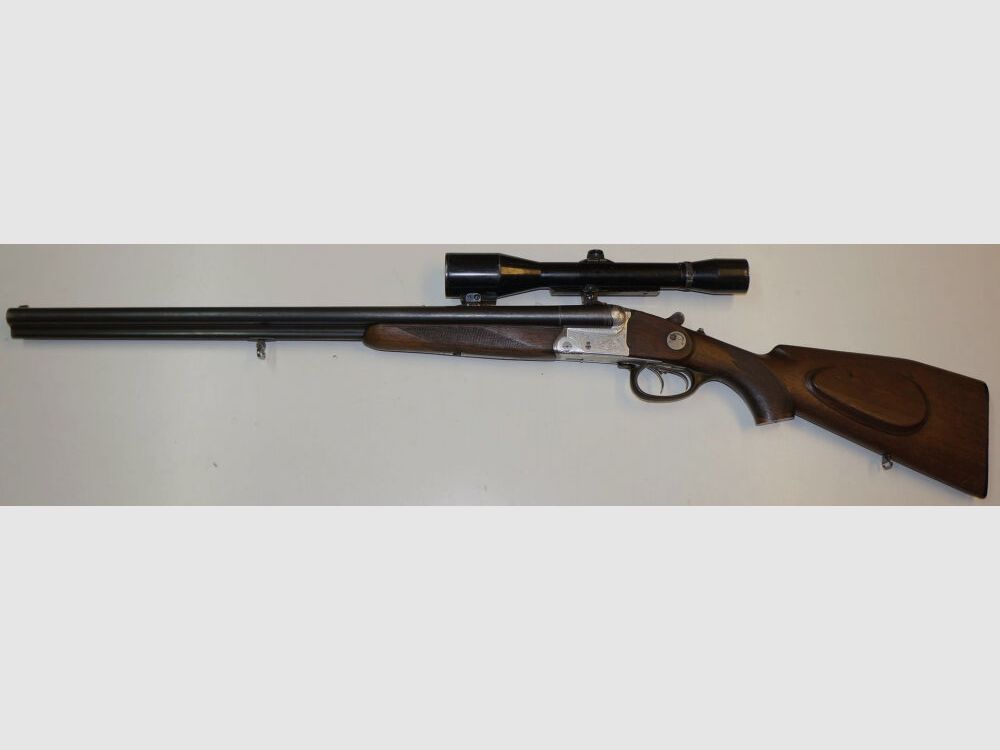 Krieghoff Drilling, Krieghoff, Kal.7x57R / Kal.16/70, mit GECO Zielfernrohr und schönen Gravuren