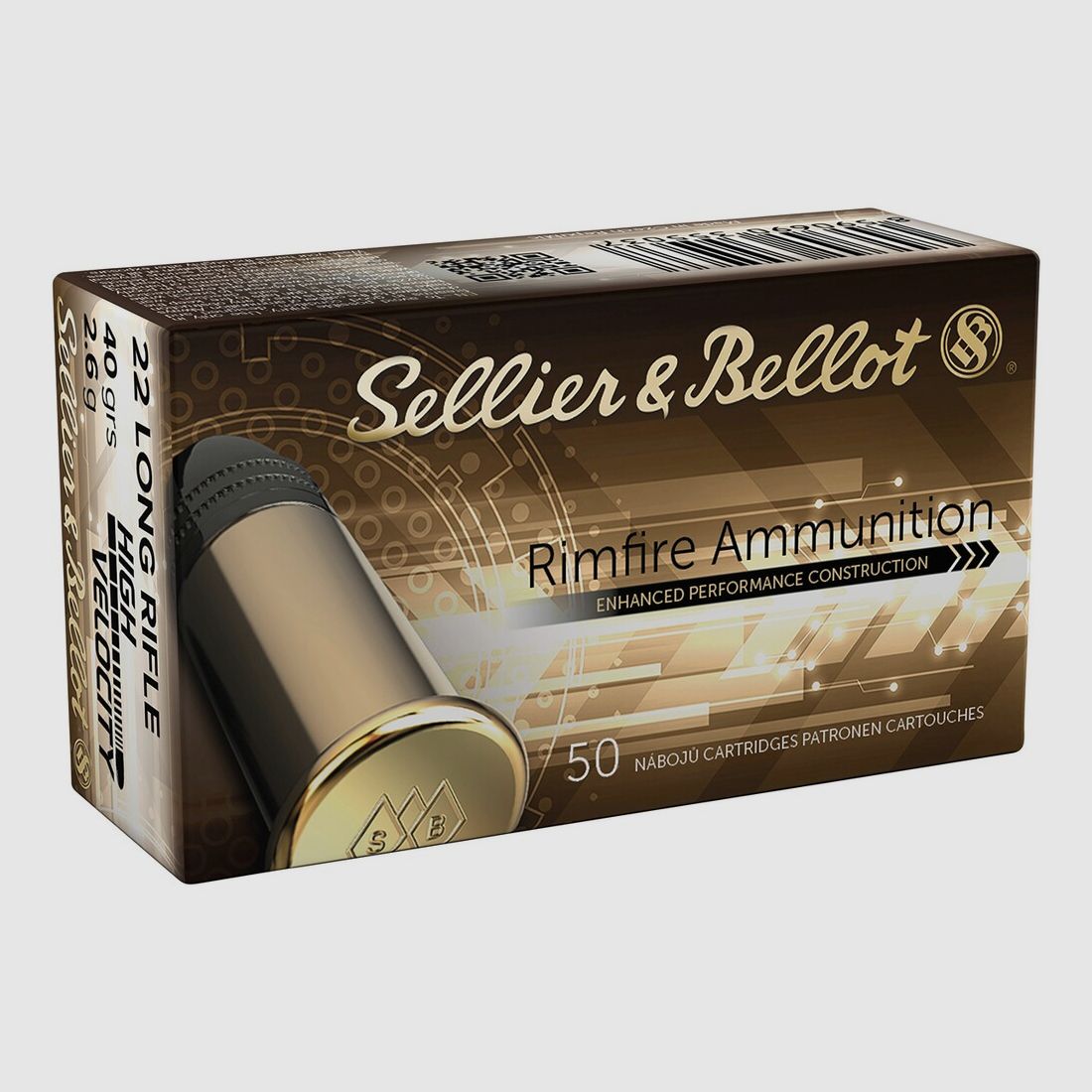 Sellier & Bellot .22 lfb. HV 2.6g/40grs., image 1 of 2