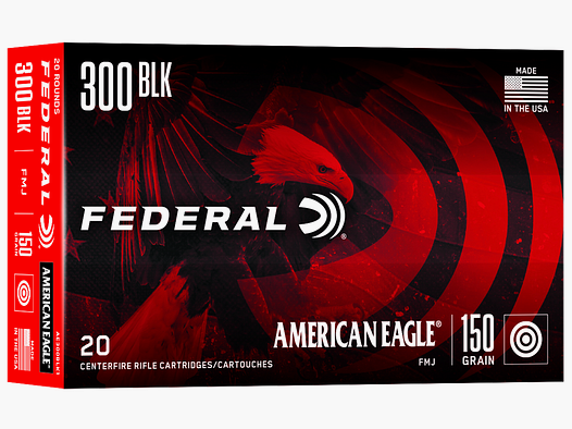 Federal Rifle Ammunition American Eagle .300 AAC Blackout 9.7g Full Metal Jacket Boat Tail