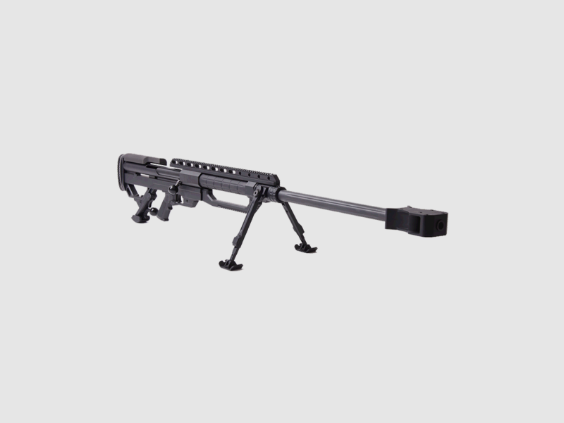FORTMEIER M2002 TAKE DOWN ist das Ergebnis eines modularen Projekts: leicht zerlegbar (Lauf- und Verschlussgruppe), ohne den Einsatz von Zubehör. Das schwenkbare Zweibein ist in der Mitte der Laufachse befestigt.