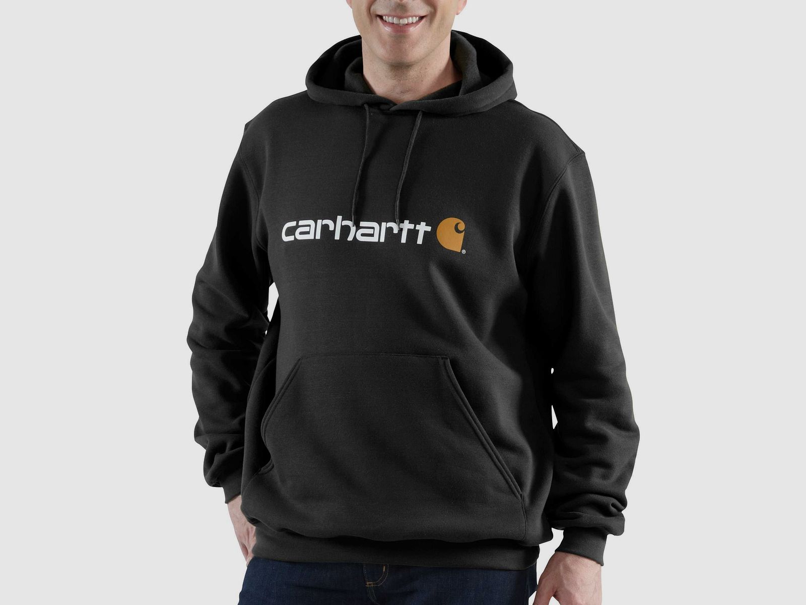 Carhartt Signature Logo Hoodie Men Black S