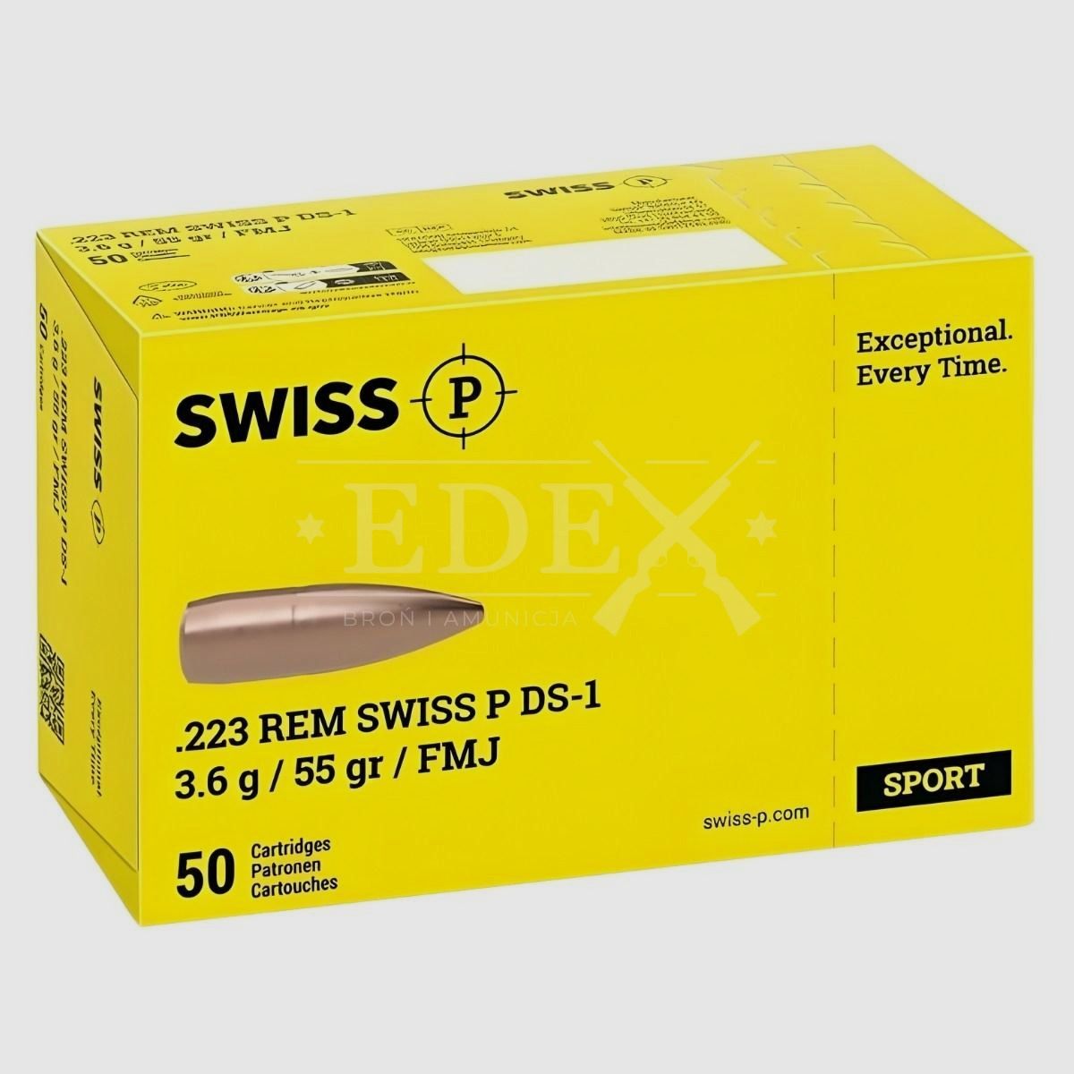 SWISS P rifle ammunition cal. 223Rem. 3.6 g / 55 gr