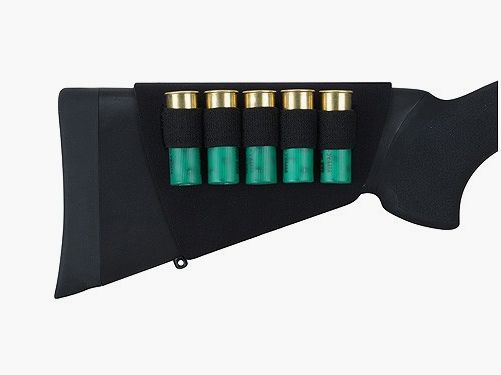 UNCLE MIKE'S Patronenetui Schafttasche f.5 Schrotpatron. Cordura schwarz offen