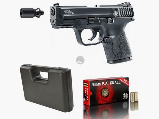 SET !!! Schreckschuss - Gas Signal Pistole - Smith&Wesson M6P9c - 9 mm P.A.K. inkl. Koffer & 50 Schuss Munition