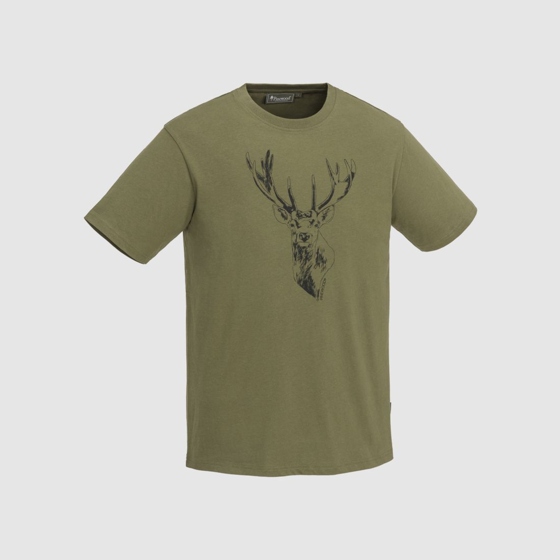 Pinewood Herren T-Shirt Red Deer Oliv