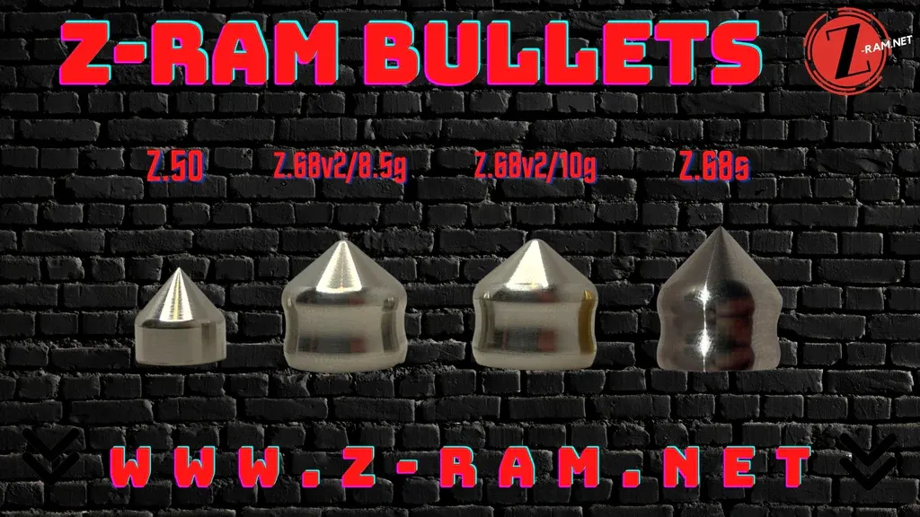 NEW!!! 6X Z.68S 9.5G Z-RAM STEEL BULLETS CAL 0.68 TCP FSC T8.1 T9.1 HDS68 HDR68