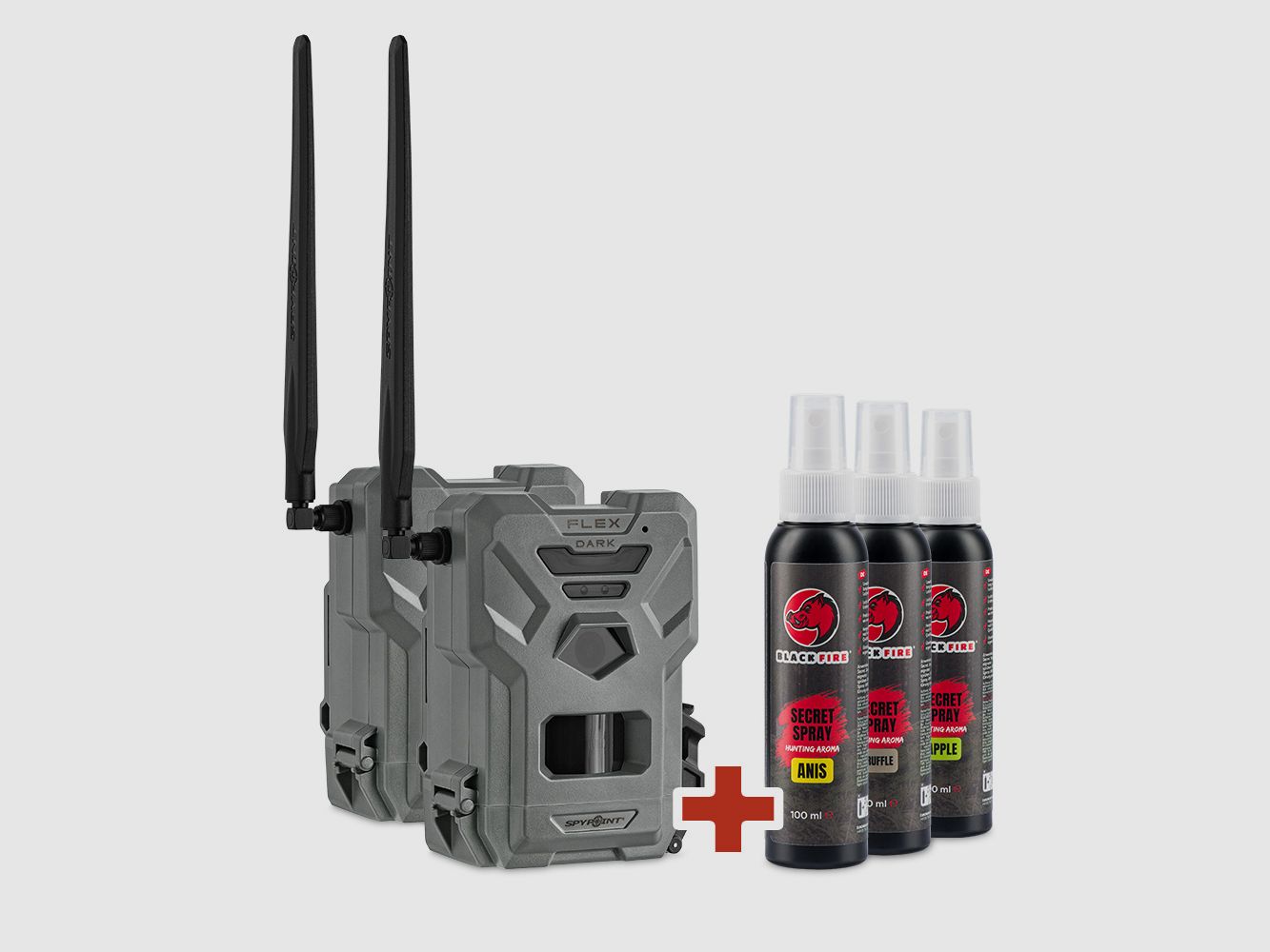 BLACK FLEX Bundle 4 - SPYPOINT FLEX-DARK Twin-Pack + BLACK FIRE Secret Sprays
