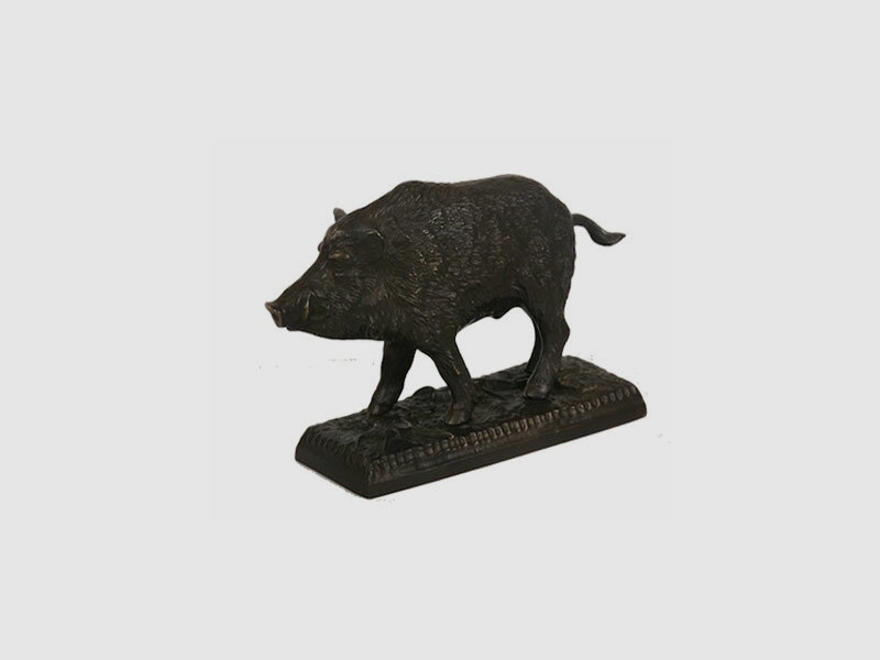Estatua de bronce Lovergreen motivo jabalí - estatua pequeña 4 kg