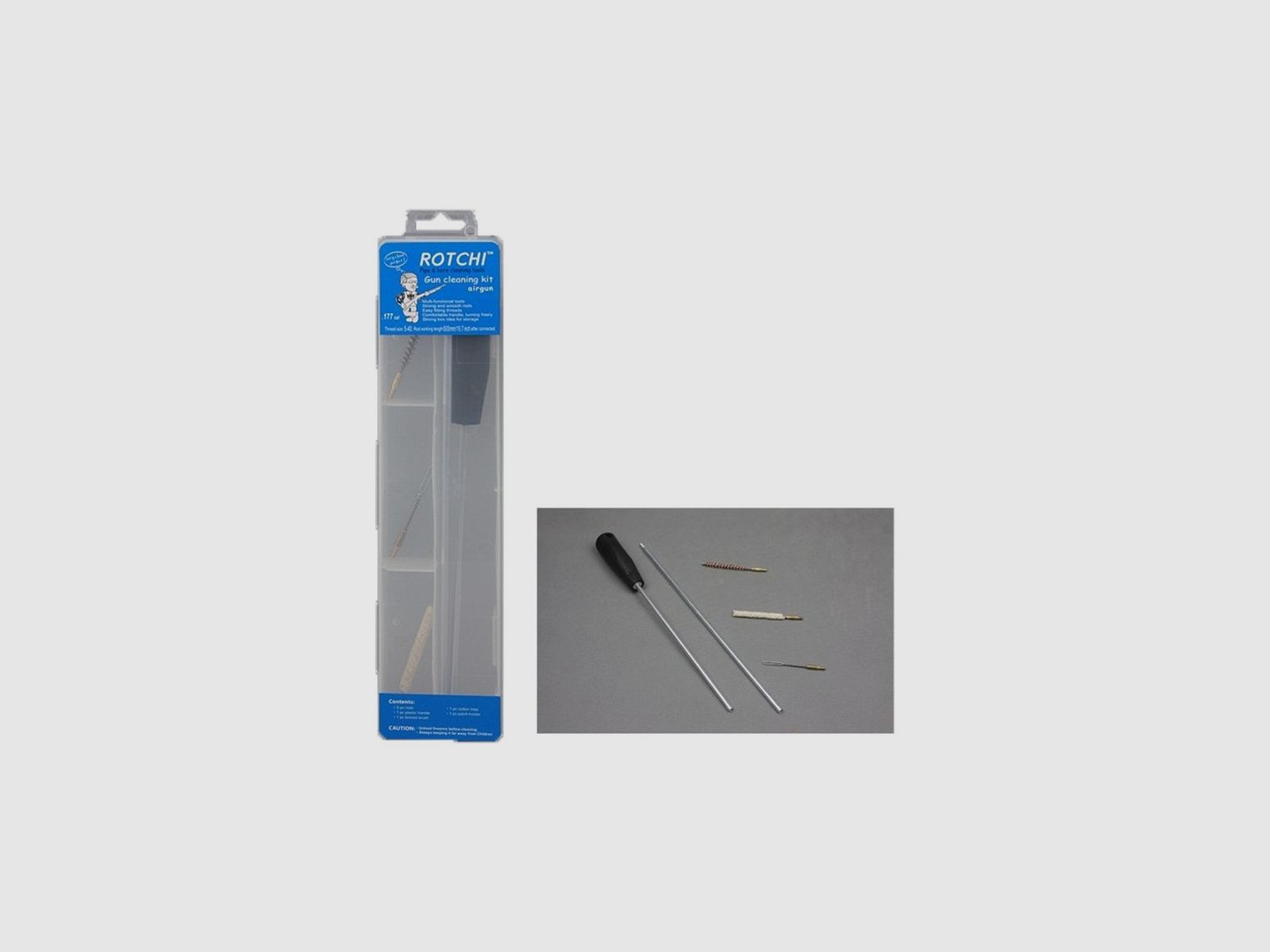 Komplettes Reinigungsset Rotchi Standard Gewinde klein für Büchse Kaliber 4,5/.177