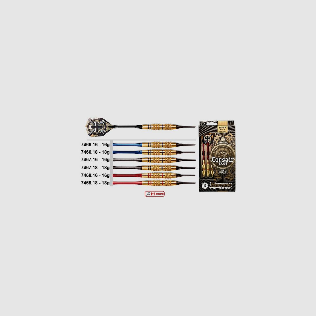 Dartpoint Corsair Brass Blue Soft 18g Dart & Accessoires