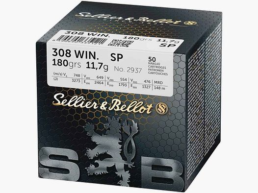 Sellier & Bellot .308 Win, Teilmantel 180 gr - 50 St.