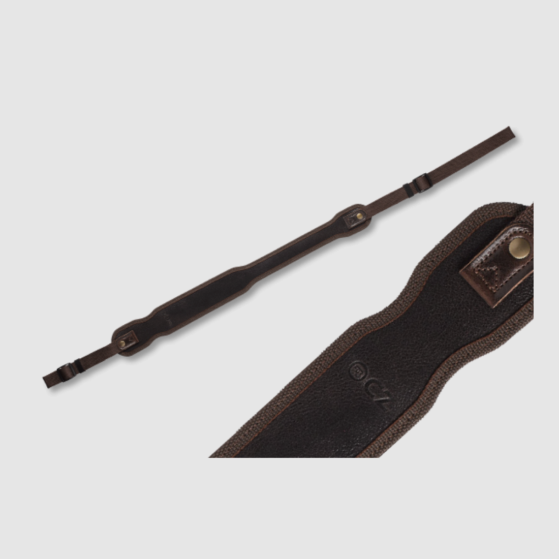 Rifle sling CZ leather / rubber - dark