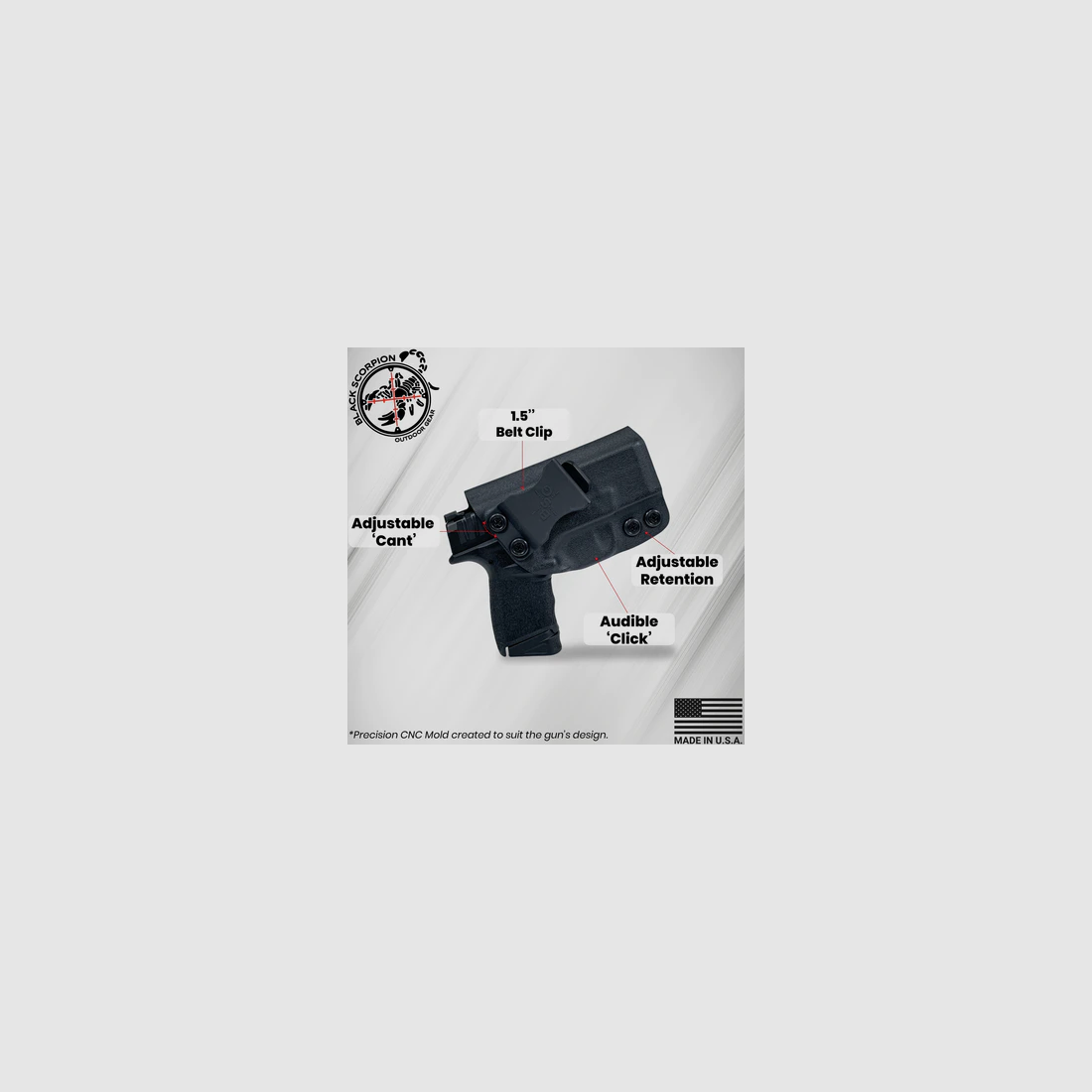 BLACK SCORPION Innenholster (IWB) Glock 17-Full Profiles-Schwarz, Bild 4 von 4