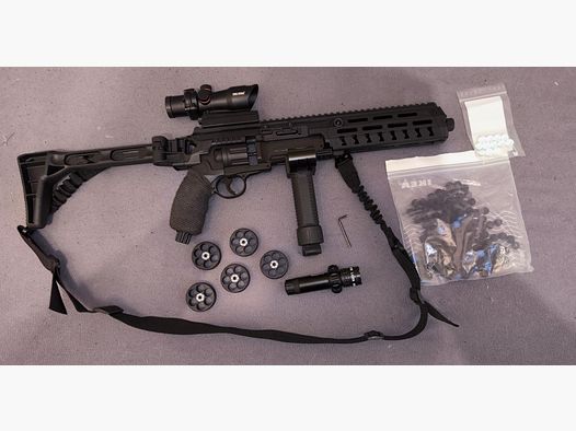 Tactical kit for Umarex TR 50 conversion kit + HDR 50 + red dot + barrel grip with foldable bipod RAM Homedefence