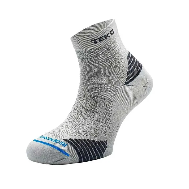 TEKO ecoRUN Mini Crew Light Half Cushion White running socks
