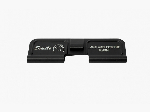 AR-15 DUST COVER - LASERPRINT - "SMILE AND WAIT" .223REM
