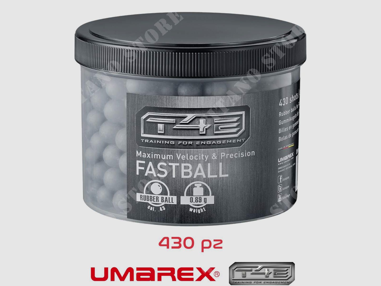 UMAREX T4E .43″ FASTBALL GREY 0.9G