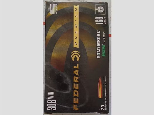 Munizione Federal PREMIUM Gold Medal 168 Grain specificamente per Springfield Amory