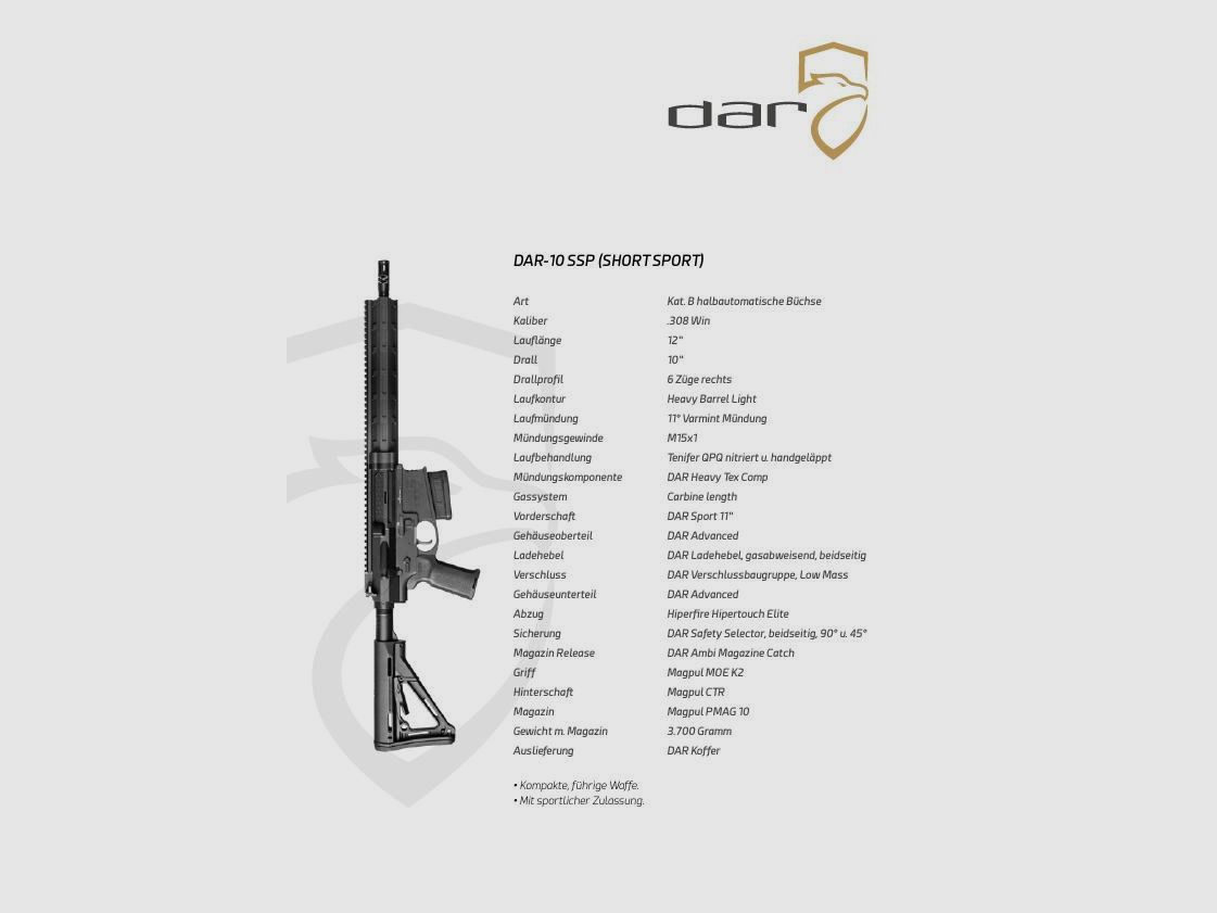 DAR-10 SSP | Short Sport | AR10 – 12″