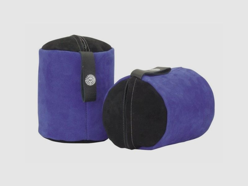 AHG Kniendrolle Veloursleder blau/schwarz mit Korkfüllung