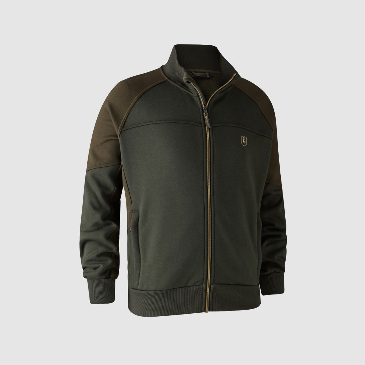 DEERHUNTER Rogaland Sweatshirt mit Rippstrickkragen Adventure Green