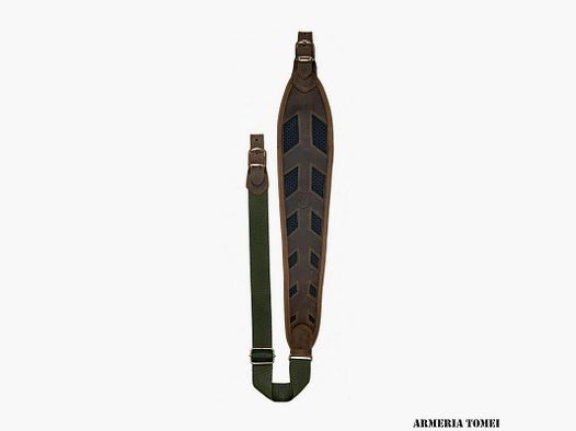 RISERVA – SLING FOR RIFLE IN VINTAGE LEATHER AND BROWN MESH