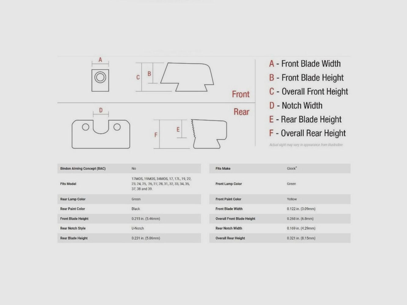 Trijicon N-Visier HD XR Gelb G17-39 MOS