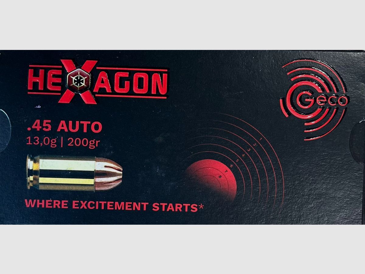 Geco .45ACP Hexagon 201grs - 50 shots