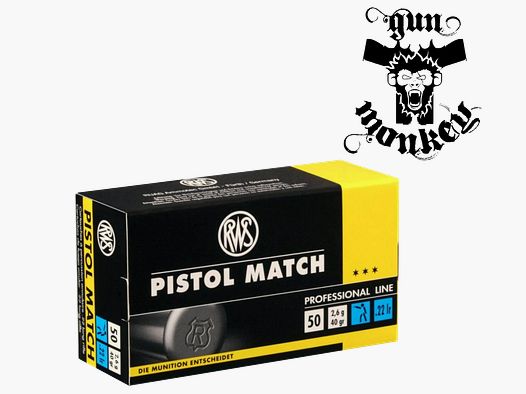 Amunicja sport. boczny zapłon RWS Pistol Match kal. .22LR (1op=50szt)