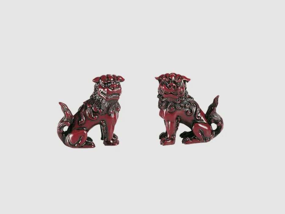 Pareja de leones miniatura