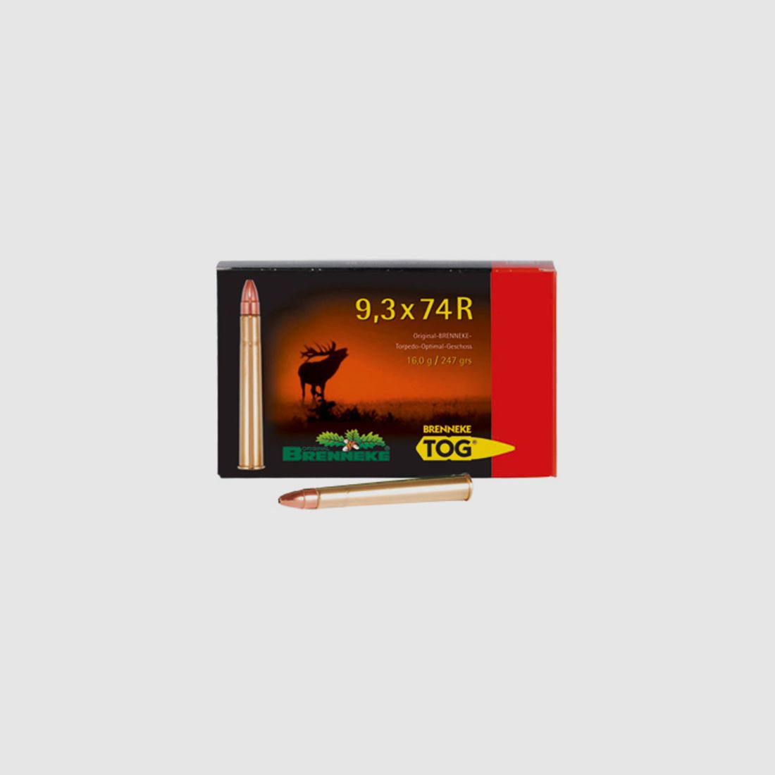 Brenneke 9,3x74 R 247GR TOG 20 Patronen