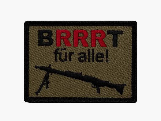 Café Viereck Café Viereck Patch Brrrt für alle oliv rot