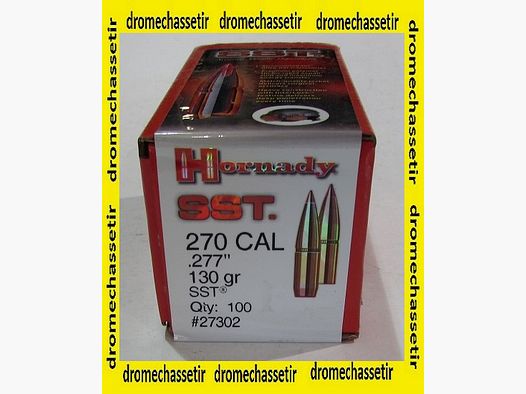 boite de 100 ogives Hornady , cal 270 (0.277), 130 grains SST, 27302