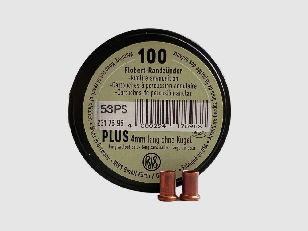 RWS 4mm lang Randzünder PLUS o. Kugel Sonst. Munition